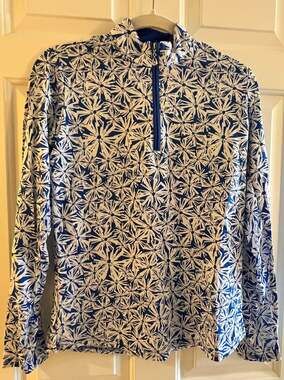 SanSoleil Women's UV 50+ Cooling Long Sleeve Mock Neck Half-Zip Sun Shirt